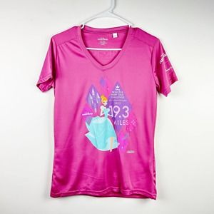 Run Disney 2023 Princess Fairy Tale Challenge Tee Pink Cinderella Size Small